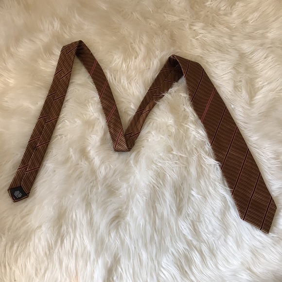 ✅ LANVIN Paris Brown/RedWine Neck Tie - Picture 3 of 4